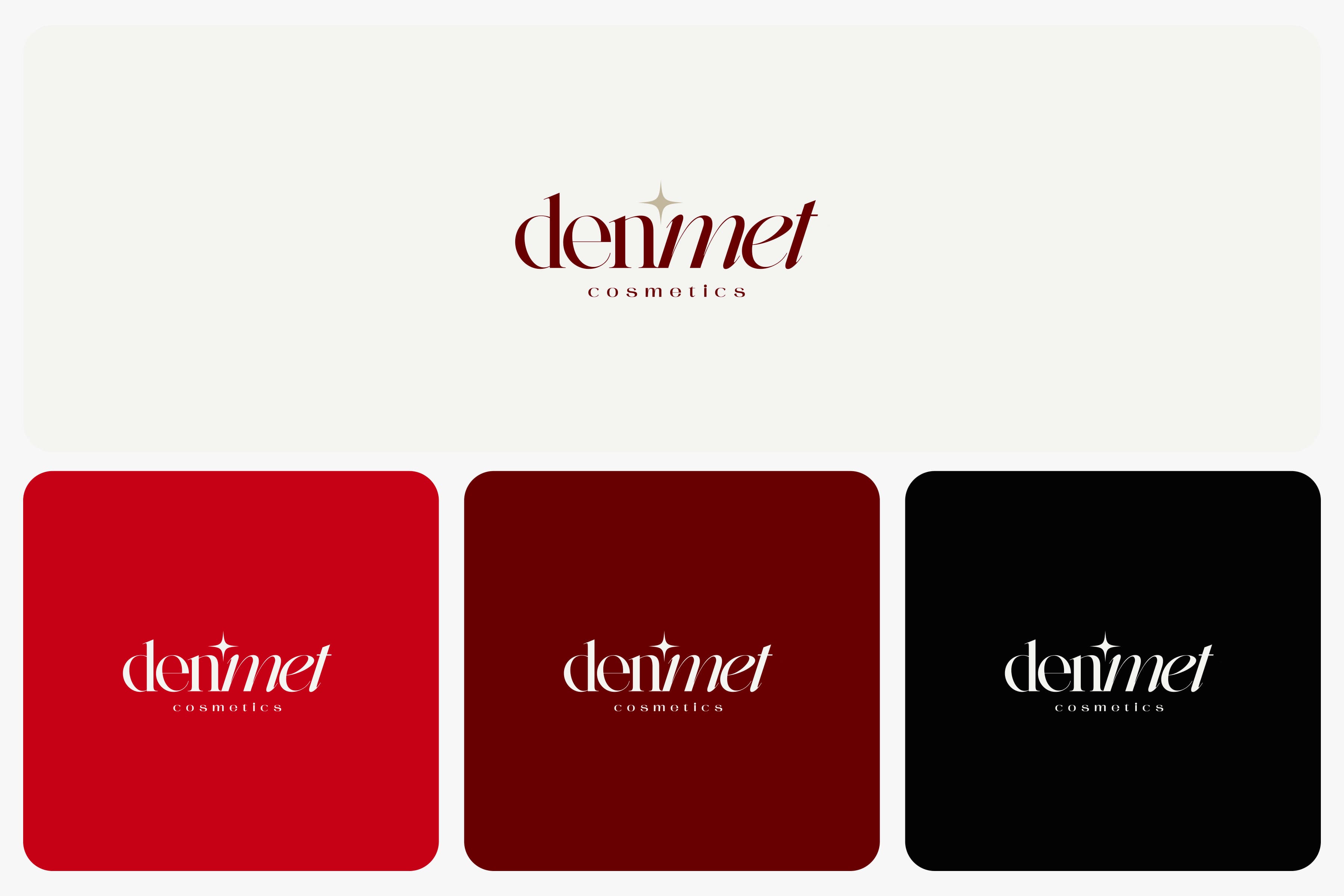 Denmet Kozmetik logo varyasyonlari